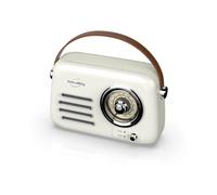 Radio Bluetooth FM Vintage RETRO35 Portable Blanche Batterie Rechargeable Look rétro