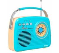 Radio Bluetooth portable Lauson RA142 Bleu Crème AM/FM Vintage