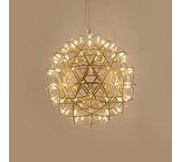 Radio Boule LED lumière pendante, lampe de plafond lustre rond rétro, 6500K salle à manger cuisine île lampe Pendentif en acier inoxydable Chambre Cafe Bar,D'or,20cm