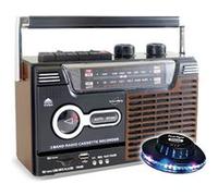 Radio-cassette USB look Rétro OLDSOUND Inovalley RK10N - Radio FM/AM/SW, Lecteur enregistreur K7 audio, 1 x 8W, LED OVNI