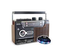 Radio-cassette USB look Rétro OLDSOUND Inovalley RK10N - Radio FM/AM/SW, Lecteur enregistreur K7 audio, 1 x 8W, LED OVNI