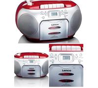 Radio CD Cassette FM portable Lecteur de cassettes CD Rouge