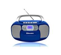 Roadstar Radio CD-cassette portable RCR-4635UMPBL – PLL FM, Lecteur CD-MP3, USB, AUX-IN – Bleu