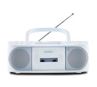 Lecteur Radio CD/Cassette Portable - MEDION MD43429 - 2x3W RMS - Télécommande - 40 présélections - Blanc