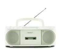 MEDION E65010 Radio stéréo (Lecteur CD, Cassette, Port USB, entrée Audio AUX, Lecture MP3. Radio FM PLL,40 mémoires de Stations, Fonctionnement sur Piles, télécommande) Vert
