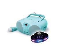 RADIO CD MD-203-KB - Bleu - Affichage LED - Antenne FM - Lumière OVNI - 1 micro inclus - CD/CD-R/CD-RW - Radio FM