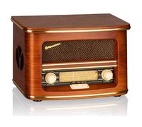 Radio CD Portable FM/ MW Vintage, Lecteur CD-MP3, USB, Stéréo, Télécommande Roadstar HRA-1500CD-MP3UEMP Bois