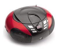 Radio CD Portable LENCO SCD-37 Rouge avec Lecteur MP3/ WMA, Port USB et Radio FM Analogique