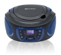Radio CD Portable Numerique FM PLL, Lecteur CD, CD-R, CD-RW, MP3, USB, Stereo, , Noir/Bleu, Roadstar, CDR-365U/BL