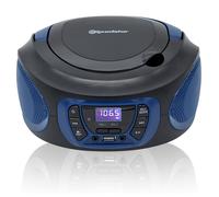 Roadstar Radio CD portable CDR-365U/BL – FM PLL, CD/MP3, USB, AUX, sortie casque – Noir/Bleu