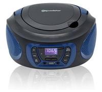 Radio CD Portable Numerique FM PLL, Lecteur CD, CD-R, CD-RW, MP3, USB, Stereo, Roadstar, CDR-365U/BL, , Noir/Bleu Noir/Bleu G