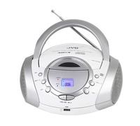 JVC Radio CD stéréo RD-F321W – Tuner FM, Lecteur USB MP3 – Argent