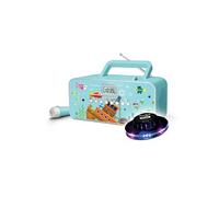 RADIO CD USB M-29-KB - Bleu - Affichage LCD - Antenne FM - Lumière OVNI - 1 micro inclus - CD/CD-R/CD-RW - Radio FM