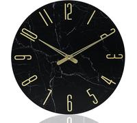 Radio Controlled Wall Clock 30 cm Black,Glass Radio-12-Black