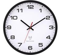 Radio Controlled Wall Clock 30 cm with Second Display (White+Black,30 cm)