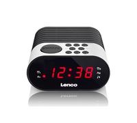 Lenco Radio-réveil CR-07 avec Affichage LED, 2 Heures d'alarme, Double Alarme, minuterie d'arrêt, Fonction Snooze, en 3 Couleurs, Petit