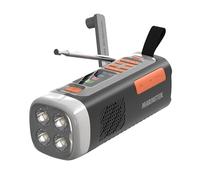 Radio d’Urgence Marmitek RESQ200 - à manivelle et Solaire avec Dab+, écran LCD Couleur & Lampe LED 360° - Batterie Powerbank 4500 mAh - Étanche & Robuste - Alerte SOS - Idéale pour Camping et Survie