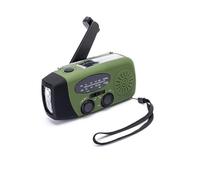 Radio d’urgence vert militaire AM FM à manivelle solaire 600mAh avec lampe LED et sortie USB portable