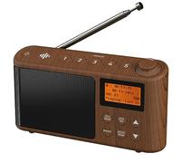 Radio Dab/Dab+ & FM, Alimentation Secteur et Batterie, Poste Radio Numérique Dab Portable avec Chargement USB pour 15 Heures de Lecture (Effet Bois)