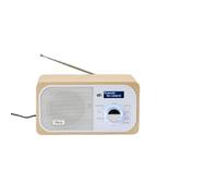 Halterrego Radio Dab+/Dab/FM, Connexion Bluetooth, Double Alarme, écran LCD, Luminosité réglable, antenne téléscopique, RMS 3W, Adaptateur Inclus, Couleur Bois