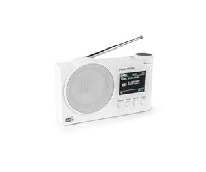 Radio Dab+,FM, 60stations préréglés Possible,Rechargeable ou Secteur, reveil, Enceinte Bluetooth Thomson RT400DABBT,Cable de Charge usbc (Blanche)