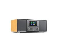 Audizio Palmi Radio Dab+/FM, Bluetooth, CD, USB, Bambou | 60 Stations Mémorisables, Écran LCD 2,4 Pouces, Fonction Réveil et Minuterie de Sommeil, Idéal pour Usage Quotidien