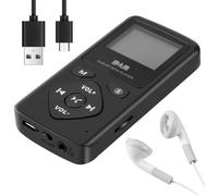 Radio DAB+ FM Bluetooth- Lecteur MP3 portable avec écran 1.8"" et casque - Pour course, randonnée - Noir