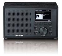 Radio DAB+/FM compacte et élégante avec Bluetooth® et caisson en bois Lenco DAR-017BK Argent-Noir G
