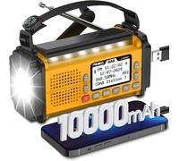 Radio Dab+/Fm Portable,J-924 Solaire Dynamo 10000Mah,Radio Survie Avec Piles Et Manivelle,Panneau Solaire,Réveil,Chargeur Usb-C,Lampe De Poche Et Lecture,Alarme Sos D'Urgence