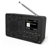 Radio DAB LFF DAB Plus, radio numérique Dab, radios numériques avec Bluetooth, petites radios avec prise d'alimentation, radio de cuisine, radio DAB+, à piles FM, écran couleur 2,4", noir