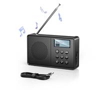 Radio Dab Radio FM avec Bluetooth 5.0, Radio Dab Plus, 40 Présélections et Prise écouteurs, Radio Portable Rechargeable(Batterie 2200mAh), Double RéVeil
