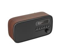 VQ Dexter Radio Dab Plus/Dab avec FM, Haut-parleurs Stéréo 3W et Écran LCD - Alimentée par Secteur et Batterie Radio Portable avec 60 Présélections, Antenne et Prise Casque - Noyer