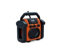 Radio de chantier Billy avec batterie rechargeable, radio FM, Bluetooth, batterie de secours - orange