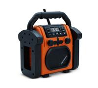 Metronic Radio de chantier Billy – FM, Bluetooth, batterie rechargeable et de secours – Orange