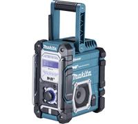 Radio de chantier Makita DMR112 DAB+, FM AUX, Bluetooth, USB protégé contre les projections deau turquoise, noir