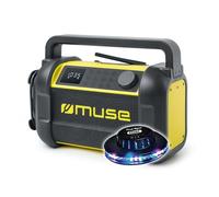 Radio de Chantier Robuste Muse M-928 BTY étanche à la poussière et aux éclaboussures (IP64), Bluetooth, Radio, Lumière inclus