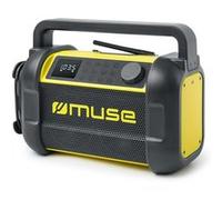 Radio de Chantier Robuste - Muse M-928 BTY - étanche à la poussière et aux éclaboussures (IP64), Bluetooth, Radio FM, Noir/Jaune