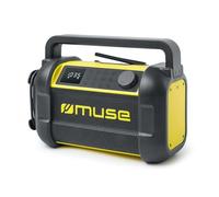 Radio de Chantier Robuste - Muse M-928 BTY - étanche à la poussière et aux éclaboussures (IP64), Bluetooth, Radio FM, Noir/Jaune