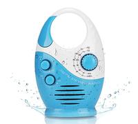 Radio de Douche étanche, Radio AM FM Portable avec Crochet, Haut-Parleur Intégré Radio à Piles, pour Salle de Bain, Cuisine, Utilisation en Extérieur
