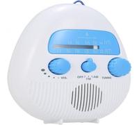 Radio de douche portable, compagnon de salle de bain étanche avec bouton rotatif pour un réglage facile du volume et de la fréquence de recherche,
