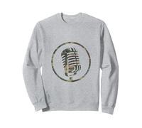 Radio de guérilla rétro avec symbole de microphone camouflage Sweatshirt
