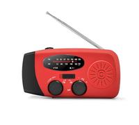 Radio De Manivelle À La Main À Énergie Solaire, Récepteur FM/AM d'urgence avec Banque d'alimentation De 2000 MAh, Radio d'urgence avec Manivelle Et Connexion USB