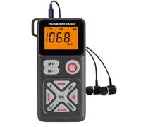 Radio de poche AM FM rechargeable, mini transistor portable accordage numérique avec excellente réception, casque stéréo, fente TF, clip ceinture, pour la marche, le jogging