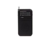 Radio de poche AM/FM - Sanyo - Tuner AM/FM - Prise casque - Fonctionne avec 2 piles AAA - Portable - Vert - 3x6x8 cm