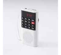 Radio DE Poche Rechargeable FM, Lecteur de Carte Micro SD RMS 3W, Prise Casque Blanc