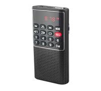Radio de Poche Rechargeable FM, Lecteur de Carte Micro SD RMS 3W, Prise Casque - Noir