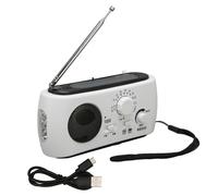Radio de survie étanche avec alerte météo NOAA, signaux AM/FM, manivelle, lampe torche LED solaire, batterie externe et alarme SOS pour la