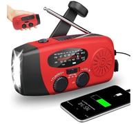 Radio de survie portable 2000 mAh - Dynamo solaire rechargeable AM/FM - Lampe LED, SOS et Powerbank