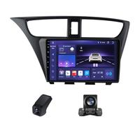 Radio de Voiture pour Honda Civic 9 FK FB 2012-2017 - Carplay sans Fil et Android Auto - Stéréo Android 12 de 9 Pouces avec Bluetooth 4GLTE WiFi Navigation GPS FM AM Radio RDS SWC(M500S)