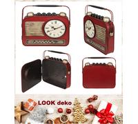 Radio-Design-Schlüsselkasten-Metal-Mit-Quartz Montre Pochette 22x19x8, 5cm